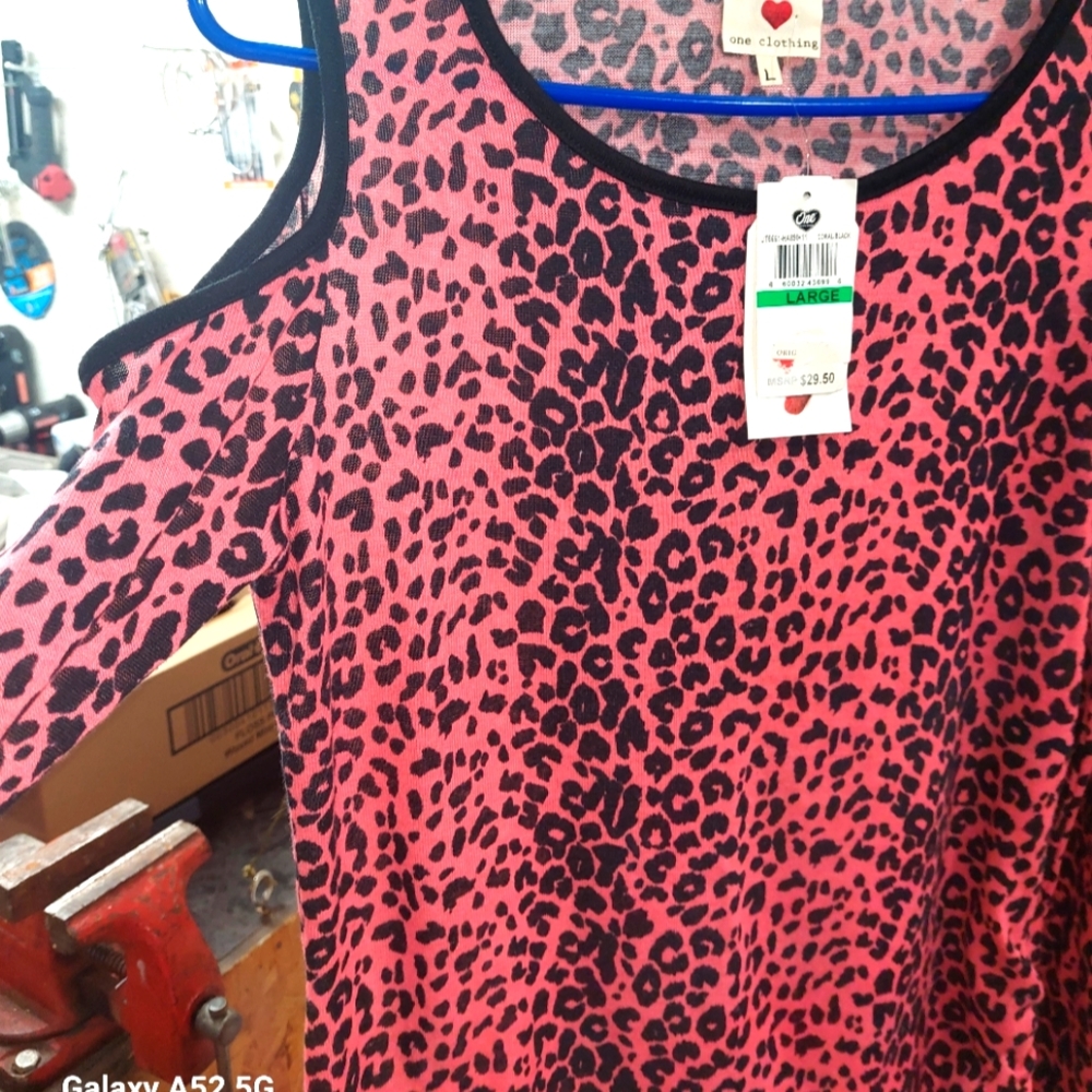 One Clothing Pink Black Leopard Print Sleeveless Tank